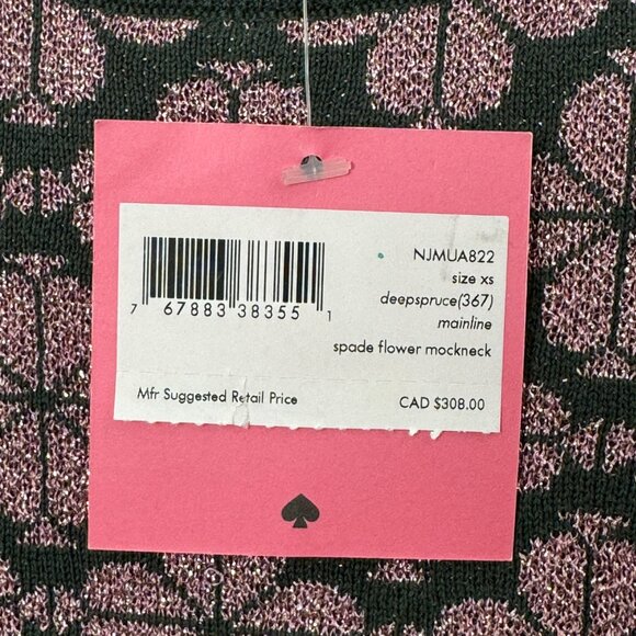BNWT Kate Spade New York Turtleneck Sweater with Spade Flower Pattern - Picture 11 of 12